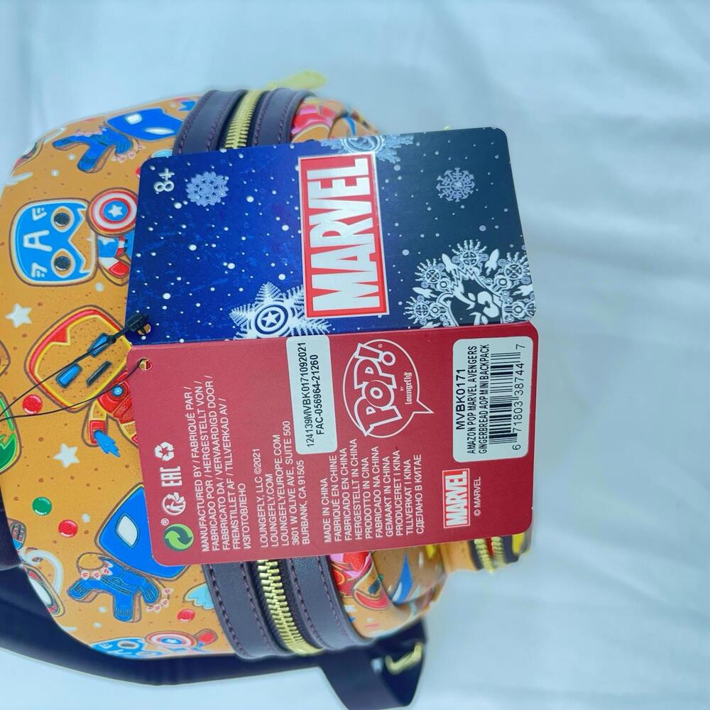 Loungefly Marvel Avengers Gingerbread Mini Backpack Holiday Christmas Exclusive - Picture 7 of 8